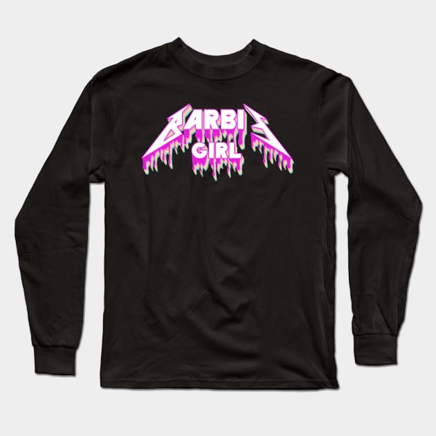 Metal Barbie Music Band Barbie girl Long Sleeve T-Shirt by masterpiecesai